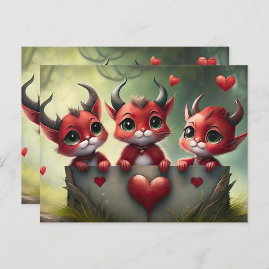 Lil Devil's Valentines Postkarte (Vorne/Hinten)
