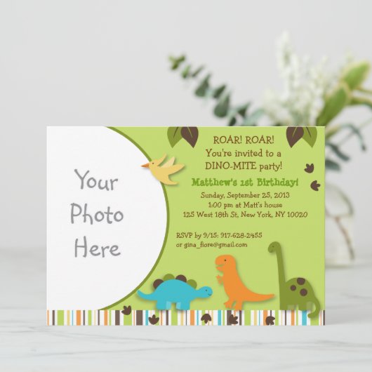 Lil Dino Einladung (Stehend Vorderseite)