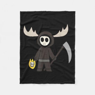 Lil Doom Moose - Lustiger Sensenmann Cartoon  Fleecedecke