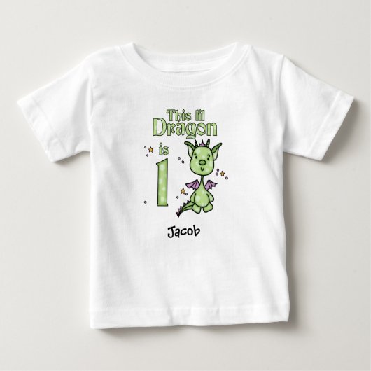 Lil Dragon 1. Geburtstag Baby T - Shirt (Vorderseite)