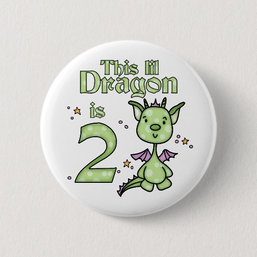 Lil Dragon 2. Geburtstag Button (Vorderseite)
