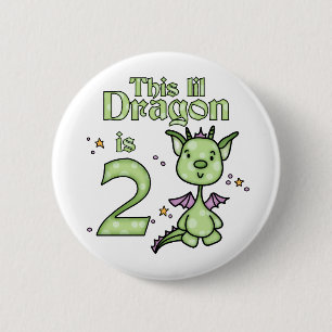 Lil Dragon 2. Geburtstag Button