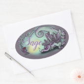 Lil Dragon Kräutergarten Ovaler Aufkleber (Umschlag)