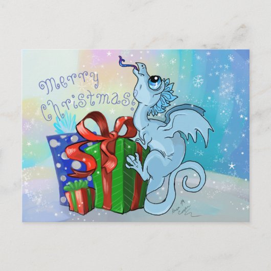 lil' Dragon Snowflake Feiertagspostkarte (Vorderseite)