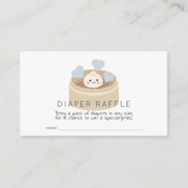 Lil Dumpling Baby Shower Blue Diaper Raffle Ticket Begleitkarte
