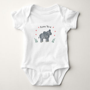 Lil Elephant Baby Bodysuit Strampler