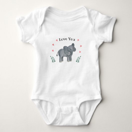 Lil Elephant Baby Bodysuit Strampler (Vorderseite)