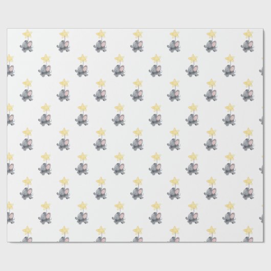 Lil' Elephant Star Wrapping Paper Geschenkpapier (Flach)