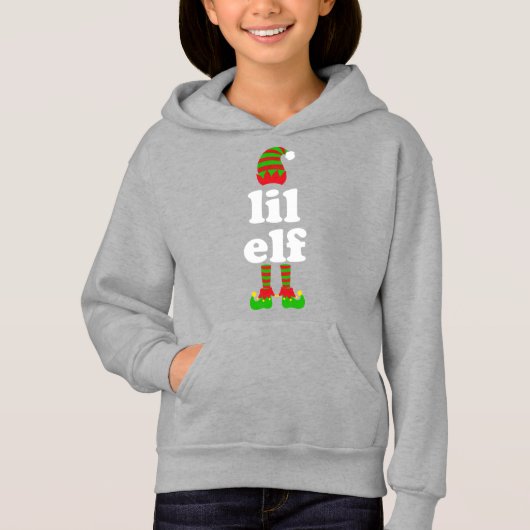 Lil Elf Lil Sis Weihnachtsgeschenk für kleine Schw Hoodie (Vorderseite)