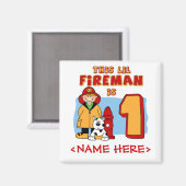 Lil Fireman 1. Geburtstag Magnet (Vorderseite/Rückseite)