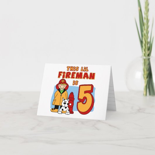 Lil Fireman 5. Geburtstag Einladung (Vorderseite)