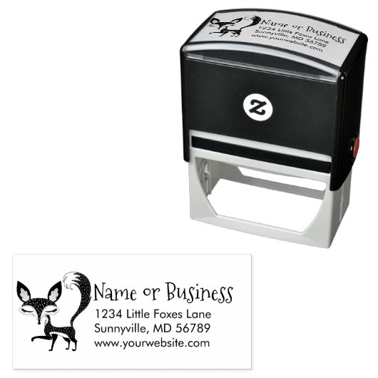 Lil Fox Briefmarke für benutzerdefinierte Adressen Permastempel (Beispiel)