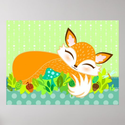 Lil Foxie Cub - Niedlich Fox Wall Poster (Vorne)