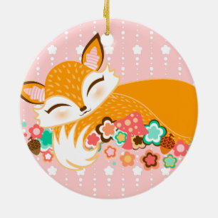 Lil Foxie CUB - niedliche kundenspezifische Keramik Ornament