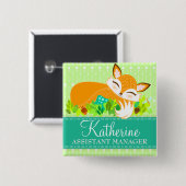 Lil Foxie CUB - niedlicher Name-Abzeichen-Knopf Button (Vorne & Hinten)