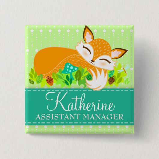 Lil Foxie CUB - niedlicher Name-Abzeichen-Knopf Button (Vorderseite)