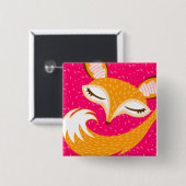 Lil Foxie - niedliches schläfriges Button (Vorne & Hinten)