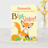 Lil Foxies große Schwester - kundenspezifische Karte (Gelbe Blume)