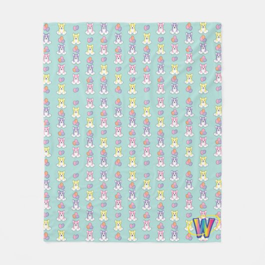 Lil Frühlingcorgi-Muster Fleecedecke (Vorderseite)