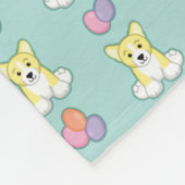 Lil Frühlingcorgi-Muster Fleecedecke (Ecke)