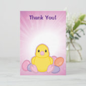 Lil Frühlings-Küken-Muster Dankeskarte (Stehend Vorderseite)