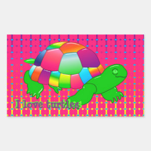 Lil Glass Schildkröten-rechteckige Aufkleber