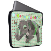 Lil glückliche Elefant-Grün-Computer-Hülse Laptopschutzhülle (Vorne Rechts)