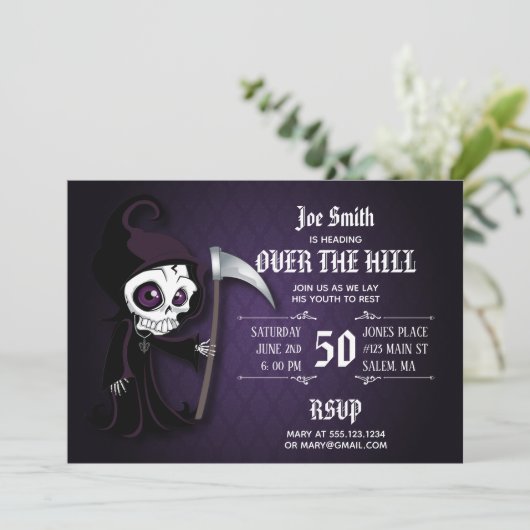 Lil' Grim über der Party Einladung (Stehend Vorderseite)