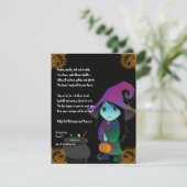 Lil' Hexe in Rainbow Gown Halloween Einladung (Stehend Vorderseite)