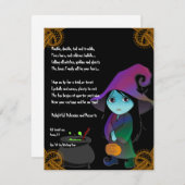 Lil' Hexe in Rainbow Gown Halloween Einladung (Vorne/Hinten)