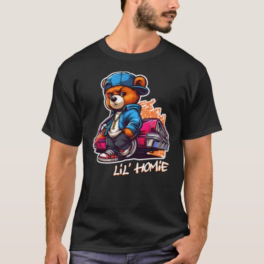 LIL HOMIE Shirt Cute Teddy Bear Hip Hop Lowrider C (Vorderseite)
