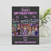 Lil Homies Chicanas Party Invitation 90s Theme Einladung (Stehend Vorderseite)