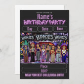Lil Homies Chicanas Party Invitation 90s Theme Einladung (Vorne/Hinten)