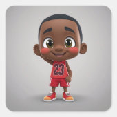 Lil Jordan Quadratischer Aufkleber (Vorderseite)