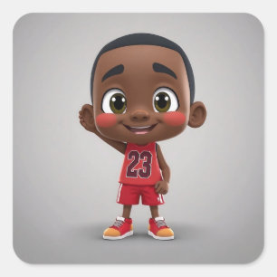 Lil Jordan Quadratischer Aufkleber