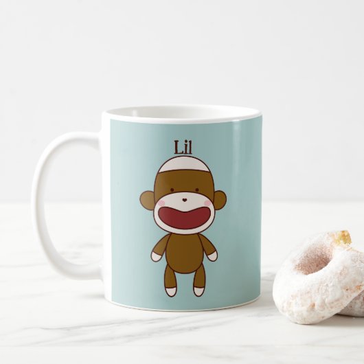 Lil & Kona die Socken-Affen Kaffeetasse (Mit Donut)