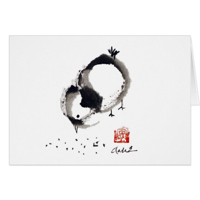Lil Küken, Sumi-e durch Andrea Erickson (Vorderseite (Horizontal))