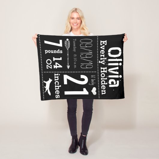 Lil' Lady Fox irgendeine Farbe Baby Geburtsstunde Fleecedecke (Beispiel)