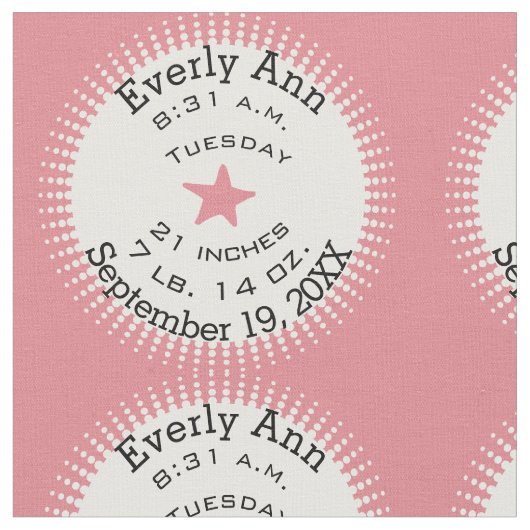 Lil' Lady Pink Star - Geburtsstunde Stoff (Nahaufnahme)