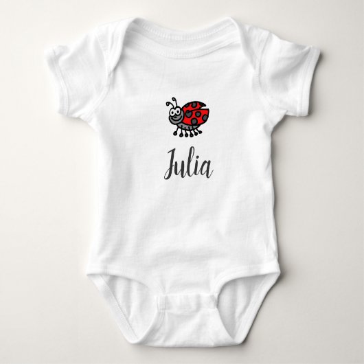 Lil' Ladybug "Ihr Kind hier" personalisiert Baby Strampler (Vorderseite)