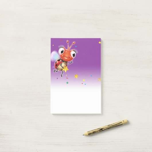 Lil Ladybug lila Fade Post-it-Notizblock Post-it Klebezettel (Auf Schreibtisch)