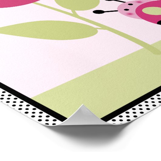 Lil Ladybug mit Polka Dots #1 Kinderzimmer Art Pos Poster (Ecke)
