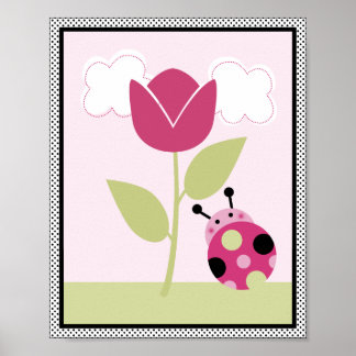Lil Ladybug mit Polka Dots #1 Kinderzimmer Art Pos Poster