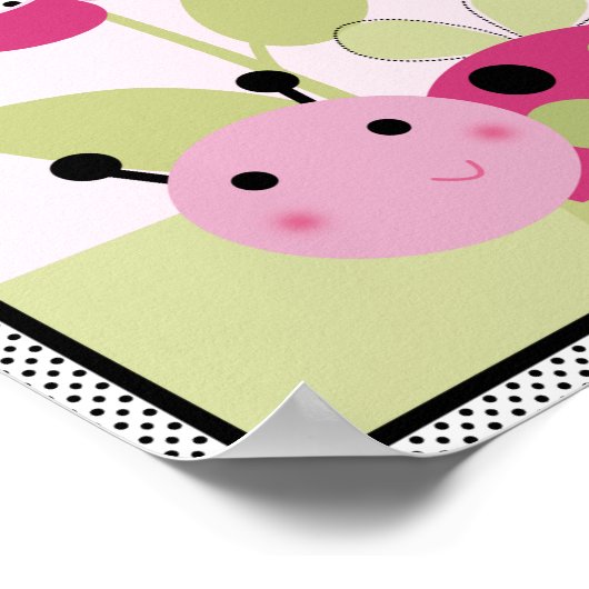 Lil Ladybug mit Polka Dots #2 Kinderzimmer Art Pos Poster (Ecke)