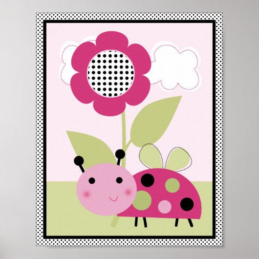 Lil Ladybug mit Polka Dots #2 Kinderzimmer Art Pos Poster (Vorne)