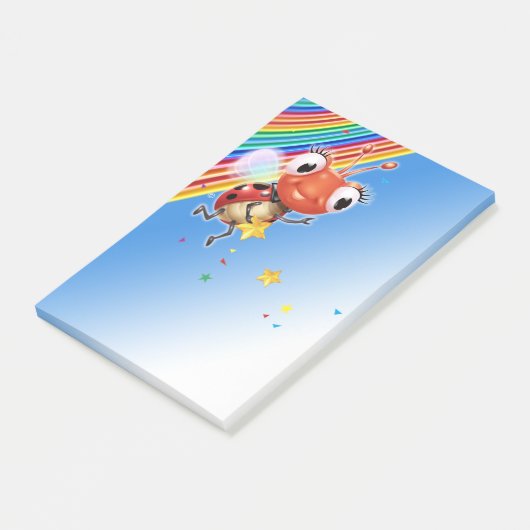 Lil Ladybug Regenbogensterne hoch Post-it-Notenblo Post-it Klebezettel (angewinkelt)