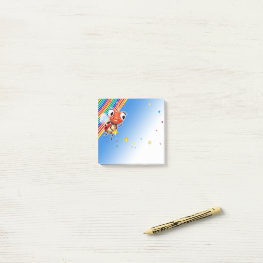 Lil Ladybug Regenbogensterne squar Postit Notenblo Post-it Klebezettel (Auf Schreibtisch)