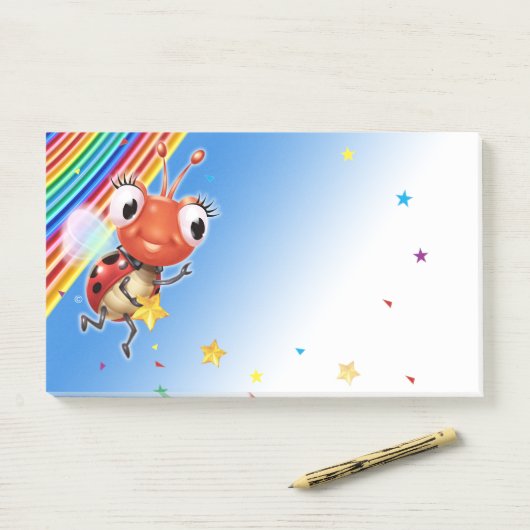 Lil Ladybug Regenbogensterne weite Post-it-Notenbl Post-it Klebezettel (Auf Schreibtisch)