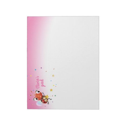 Lil Ladybug rosa angepasstes Notizblock (Rotiert)