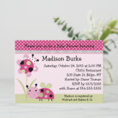 Lil Little Ladybugs Kinderdusche Einladung (Stehend Vorderseite)